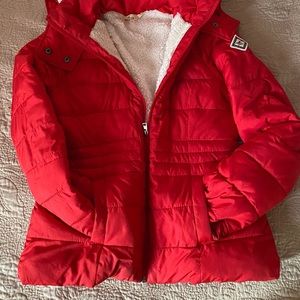 Hollister red winter coat